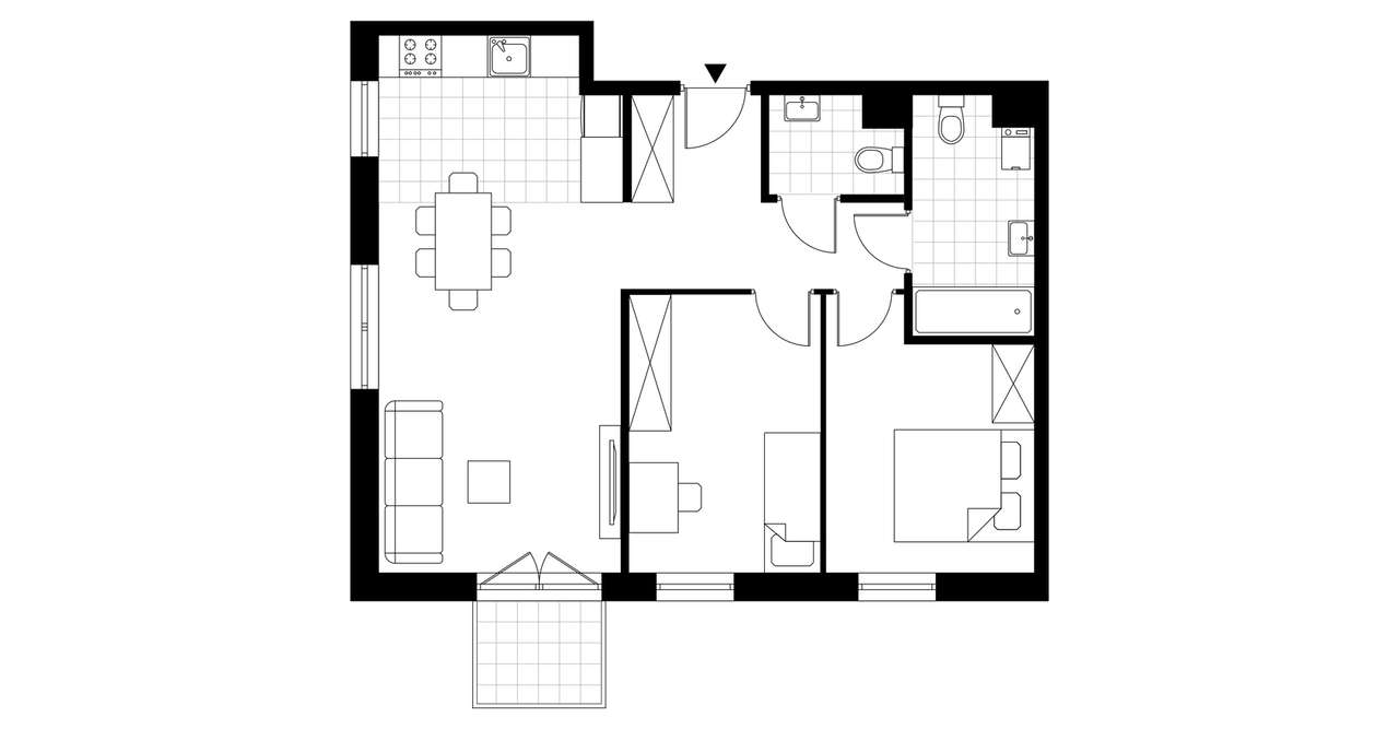 3-pokojowe mieszkanie 63m2 + balkon - Pełny obrazek: 3/9