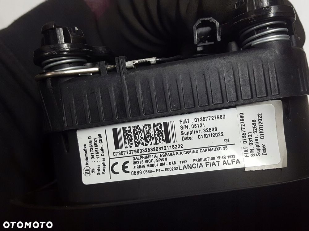 FIAT PANDA 3 III LIFT 22r PODUSZKA AIRBAG KIEROWCY 07357727960 - 4