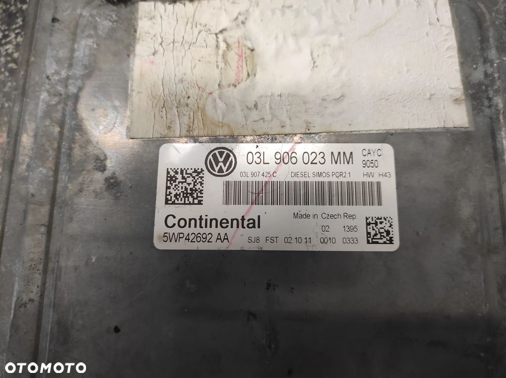 VW GOLF 6 KOMPUTER STEROWNIK SILNIKA 1.6 TDI 03L906023MM DIESEL SIMOS PCR 2.1 HW:H43 5WP42692AA WYSYŁKA !!!! - 2