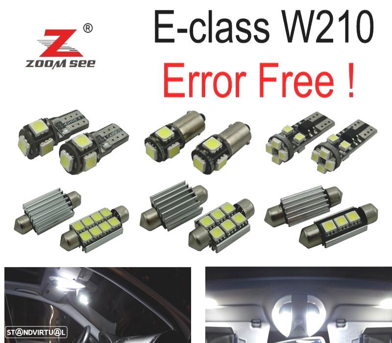 KIT COMPLETO DE 19 LÂMPADAS LED INTERIOR MERCEDES CLASE E W210 SEDAN E200 E300 E420 E320 E430 95-02 - 1