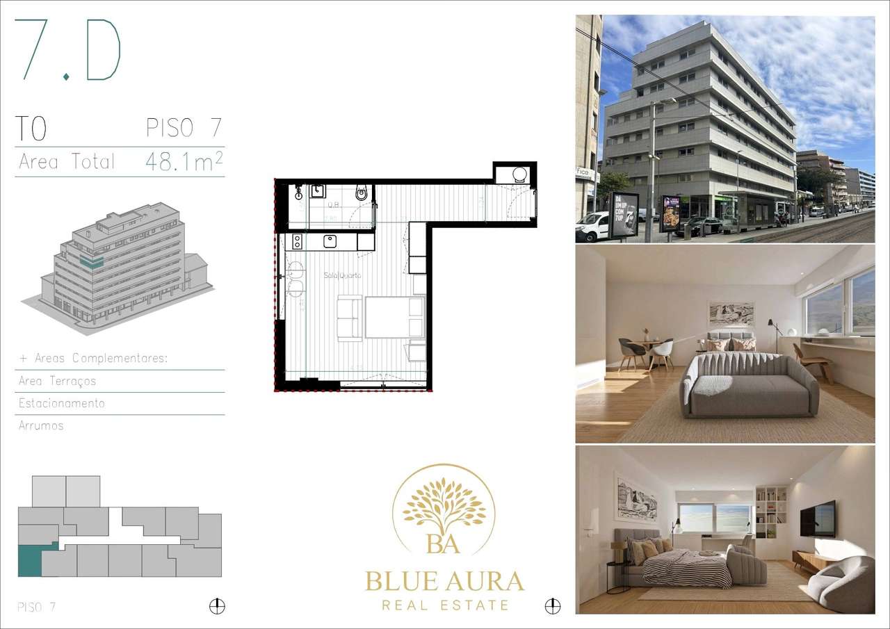 Apartamento T0 na Avenida da República em Matosinhos Sul - Grande imagem: 3/14