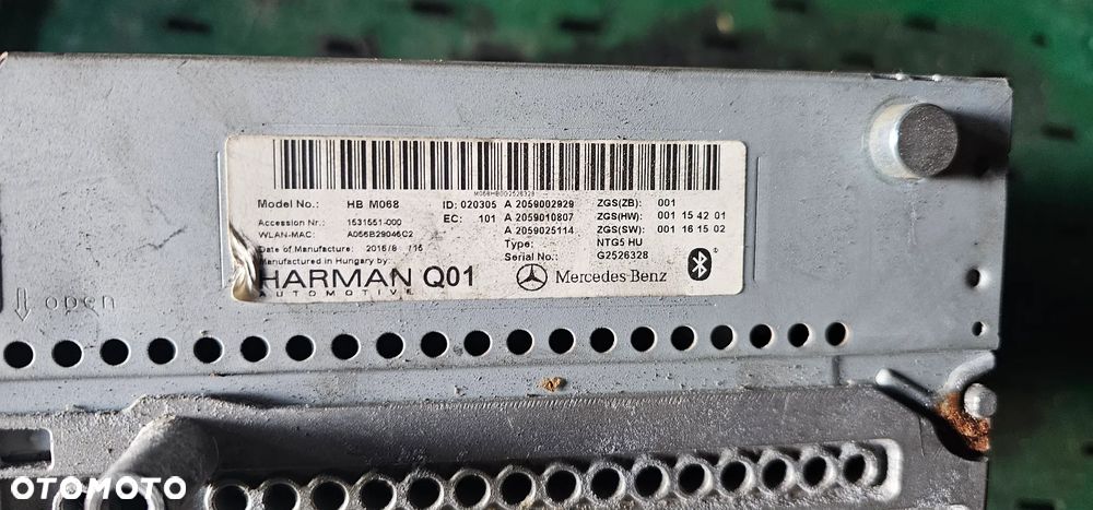 Nawigacja radio jednostka czytnik Harman Q01 Mercedes A2059002929 - 5