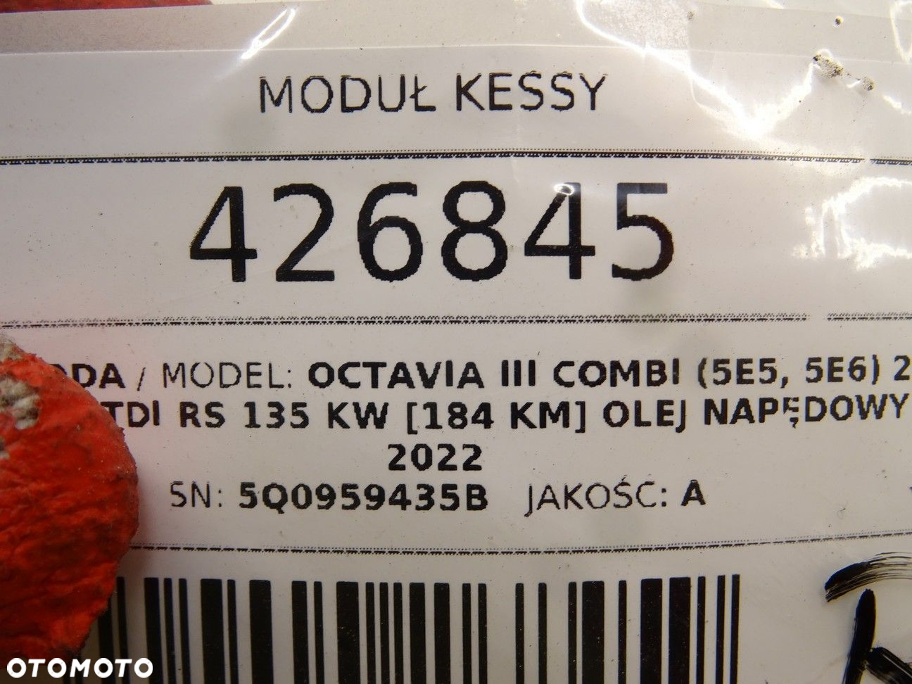 MODUŁ KESSY - 86.00 PLN - SKODA OCTAVIA III Combi (5E5, 5E6) 2012 - 2022 2.0 TDI RS 135 kW [184 KM] - 4
