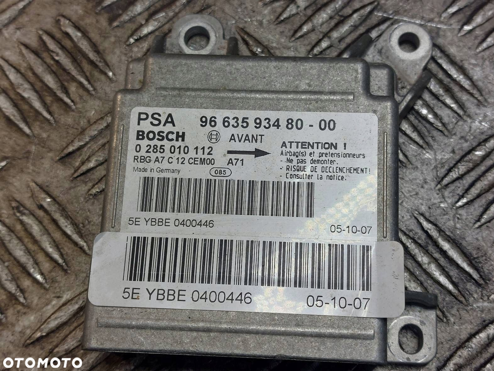 KOKPIT DESKA PODUSZKI MODUŁ AIRBAG PEUGEOT 207 I 9663593480 96500674 - 2
