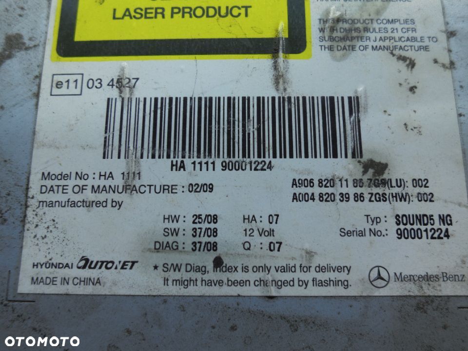 MERCEDES RADIO SAMOCHODOWE ORYGINAŁ MERCEDES A9068201186 - 2