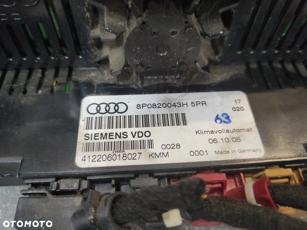 AUDI A3 8P PANEL NAWIEWU STEROWNANIA KLIMATYZACJI CLIMATRONIC 8P0820043H WYSYŁKA !!!! - 3