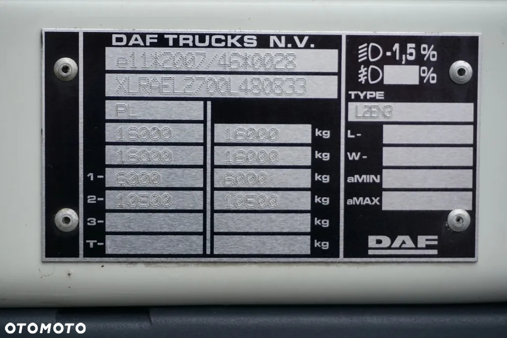 DAF LF / 260 / EURO 6 / CHŁODNIA + WINDA / 17 PALET / ŁAD. 7840 KG - 12