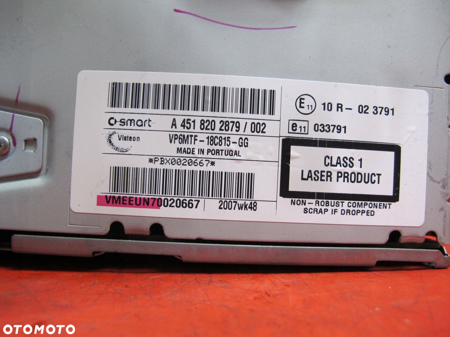 SMART ForTwo II 451 RADIO CD RADIOODDTWARZACZ - 5