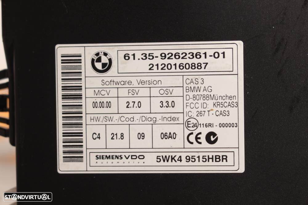 Módulo Eletrónico Bmw 1 Coupé (E82)  61359262361 / 9262361 / 5Wk49515h - 6