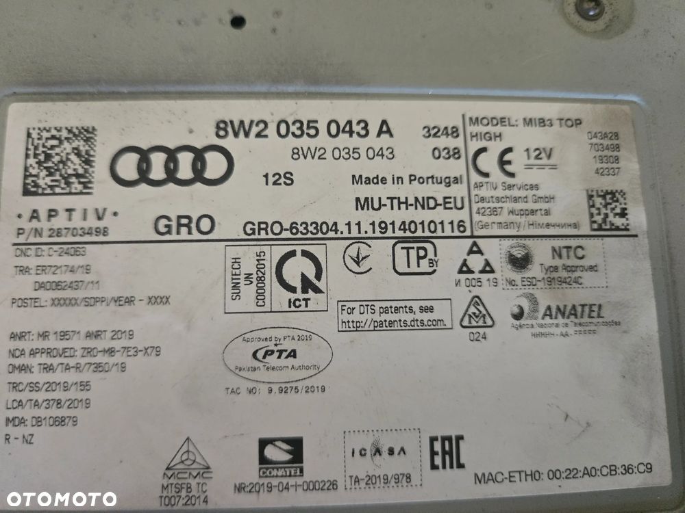 AUDI A4 A5 A6 Q5 TUNER MODUŁ RADIA MULTIMEDIA 8W2035043A - 3