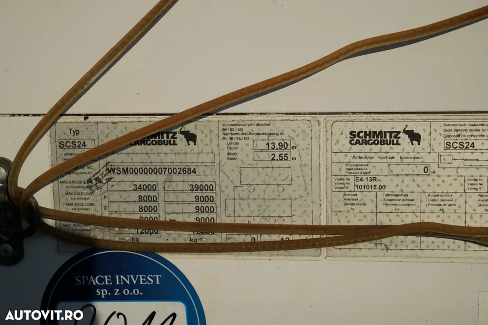 Schmitz Cargobull / CORTINĂ / STANDARD / PRELATĂ ARMATĂ / IMPORTAT - 26