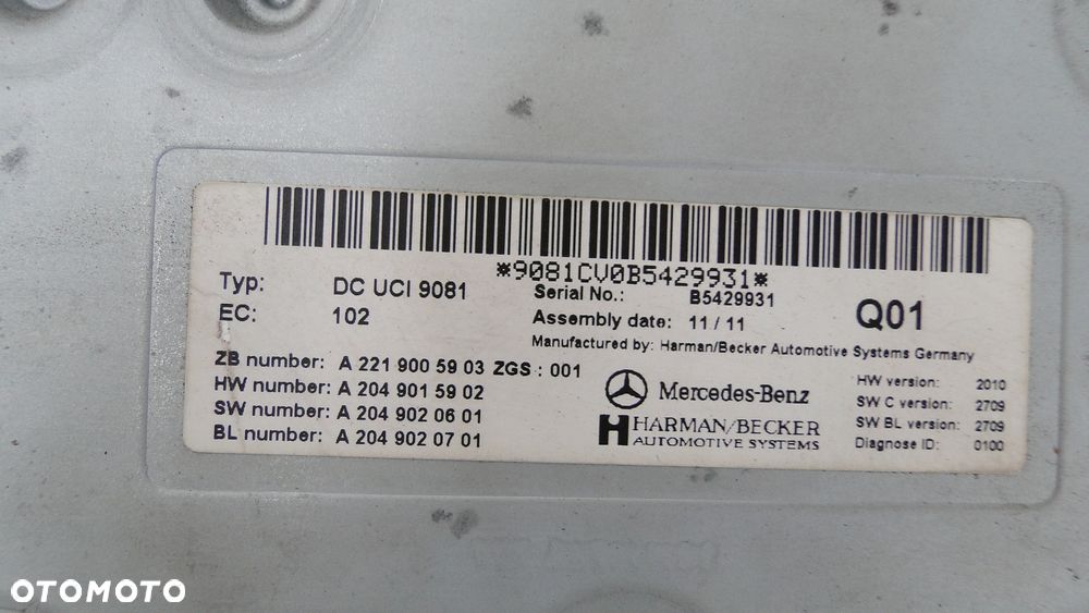 MERCEDES E-KLASA W212 W207 MODUŁ STEROWNIK WZMACNIACZA HARMAN BECKER - 3