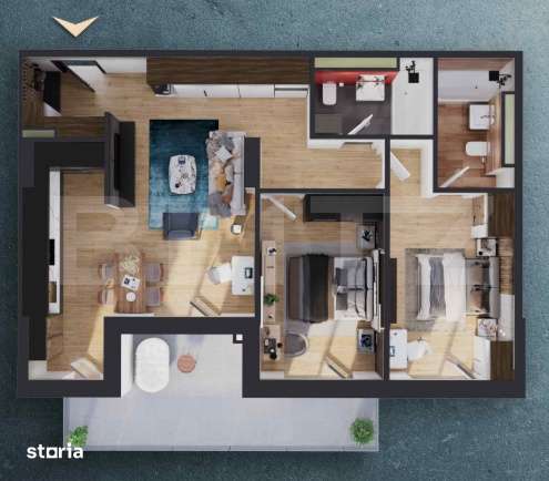 Apartament 3 camere, 80.30 mp, zona RIVUS, COMISION 0 — fotografia 1