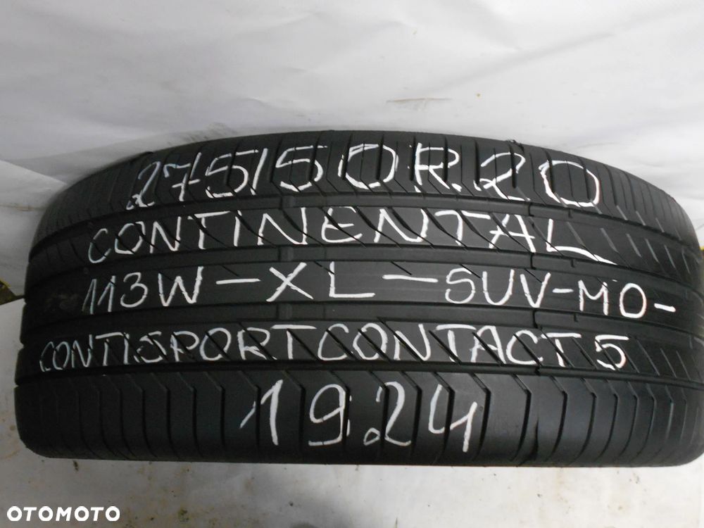 OPONA POJEDYNKA 275/50R20 CONTINENTAL CONTI SPORT CONTACT 5 XL SUV MO DOT 1924 7MM - 1