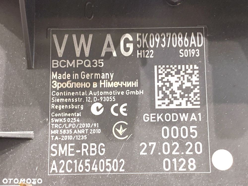 MODUŁ KOMFORTU  VW CADDY IV Nadwozie pełne/minivan (SAA, SAH) 2015 - 2022 2.0 TDI 110 kW [150 KM] - 6