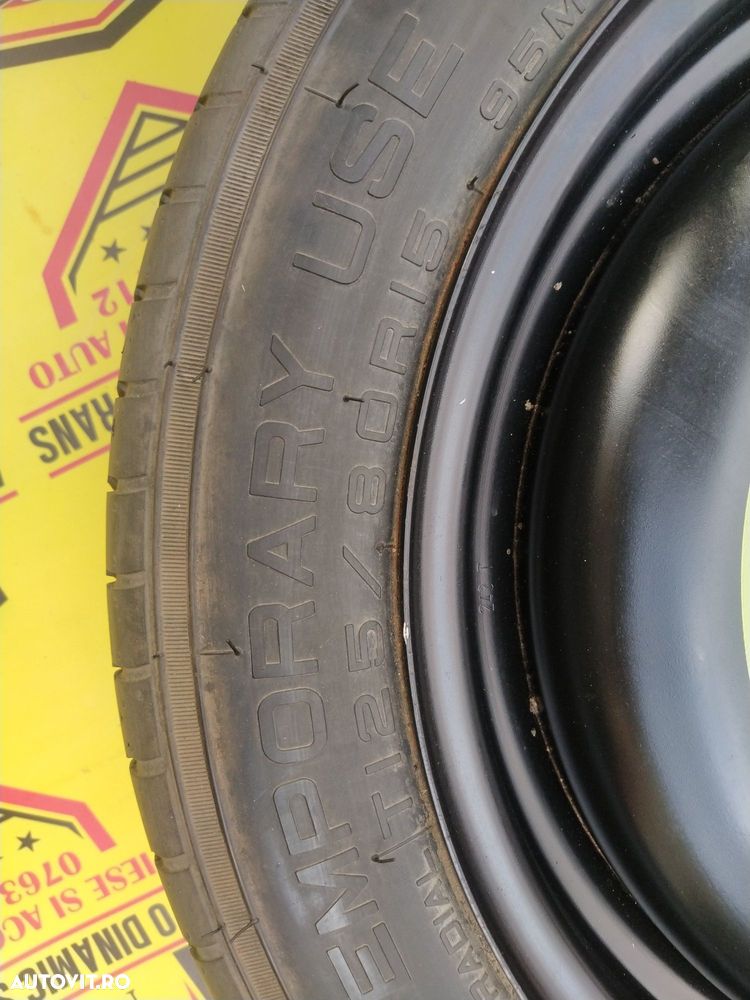 Roata rezerva slim îngustă originala Citroen Peugeot 125/80/15 4X108 - 6