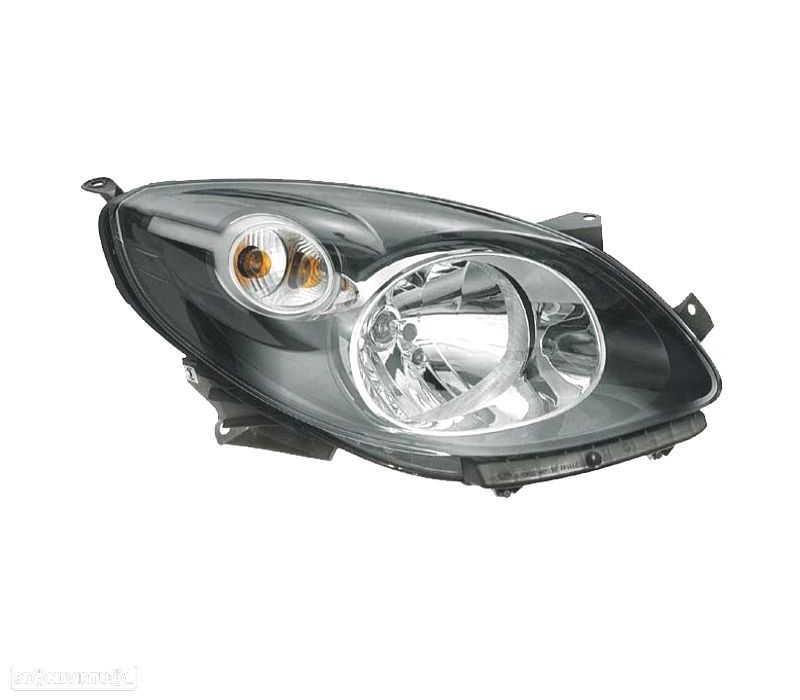 FAROL DIR OPTICAS PARA RENAULT TWINGO 07-12 PRETO - 1