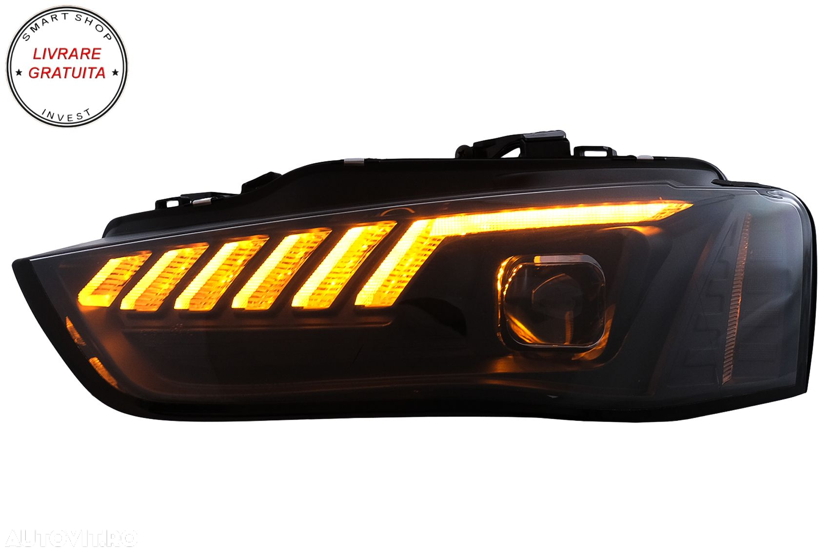 Faruri LED DRL Audi A4 B8.5 Facelift (2012-2015) Negru Semnal Dinamic- livrare gratuita - 9