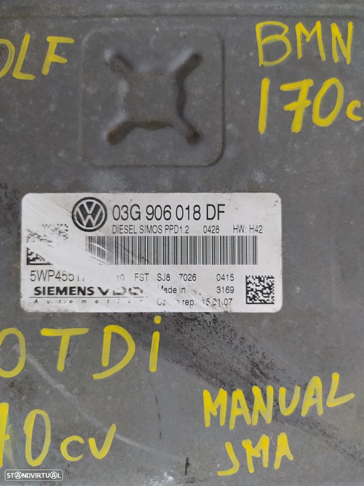 centralina Vw golf 5 2.0TDI 170cv SIEMENS VDO 5WP45517AE / 03G 906 018 DF /DISEL SIMOS PPD1.2 0426 HW:H42 - 2