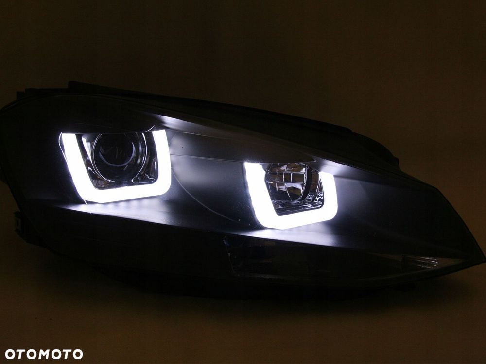 Reflektor Lampa kpl Ringi Angel Eyes U-LED Tuning Black VW Golf VII 7 5g0 - 4
