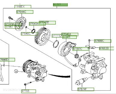 Nowa oryginalna sprężarka klimatyzacji Hyundai i30 2017–2020 | Nr kat. 97701G4050 - 1