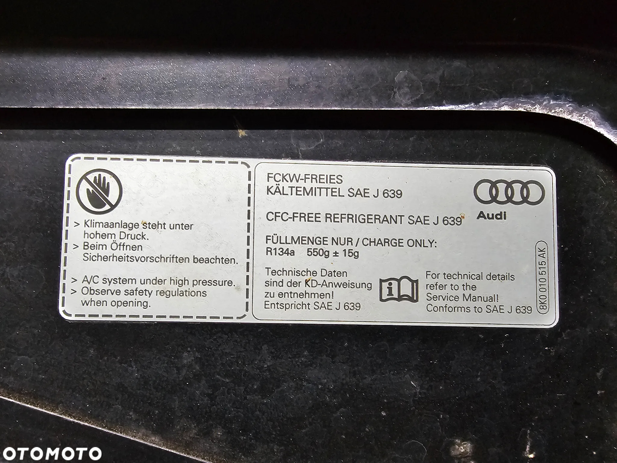 AUDI A4 B8 LIFT 12-16r ------> ORYGINALNA MASKA PRZÓD - 12