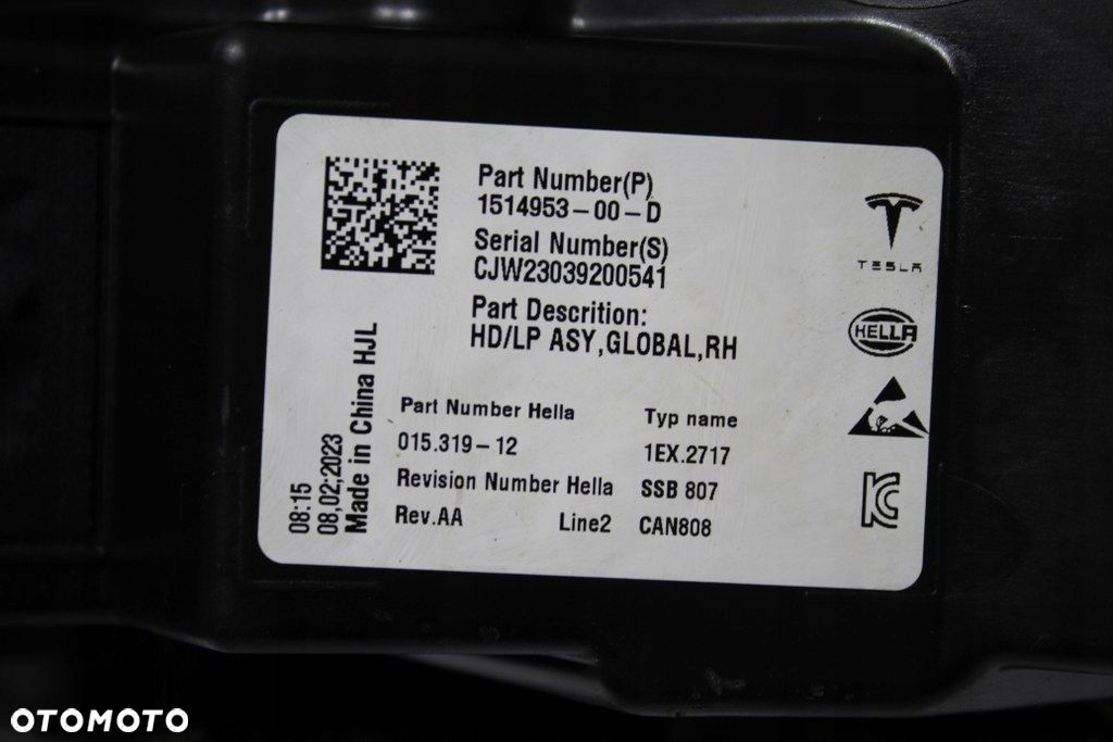 Tesla 3 Lift Y Full Led Prawy Lampa Przód Prawa Ładna - 4