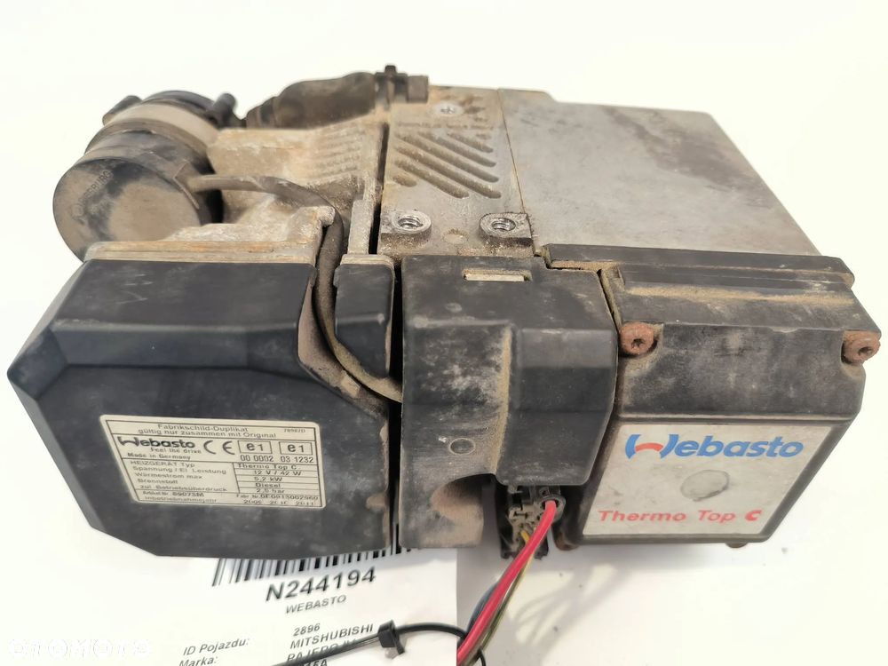Ogrzewanie postojowe Webasto 000002031232 Mitsubishi Pajero 2008 SUV Diesel 147kW 3200cm³ - 5