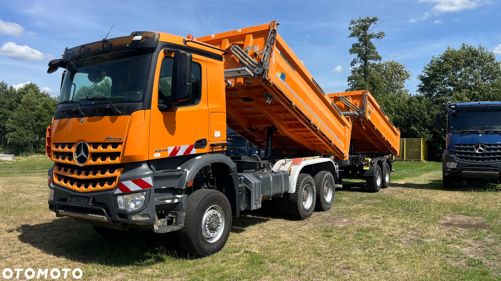 Mercedes-Benz Arocs 3345 6x6 Wywrotka Meiller Kipper + Przyczepa Meiller Kipper (nie 6x4, 8x8, 8x4, 6x2) z Niemiec. Silnik 13l, Hydraulika, nie hydroburta 6x6 Arocs Actros 3345 wywrotka Meiller Duży Silnik Reduktor Napędy na Wał - 8