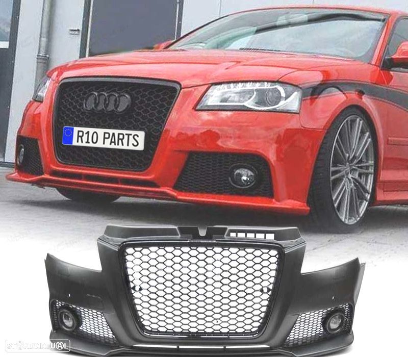PÁRA-CHOQUE FRONTAL AUDI A3 8P 08-12 RS PRETO PDC - 1