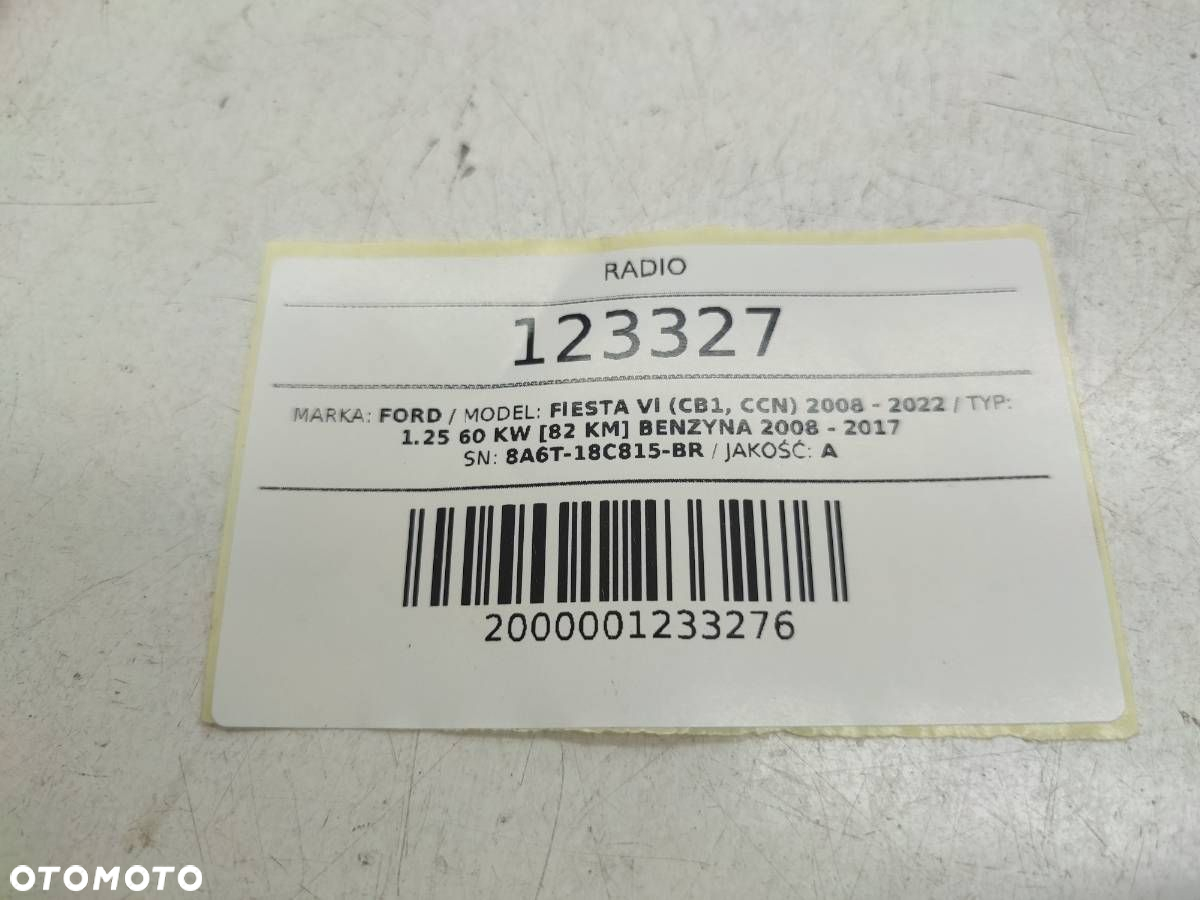 RADIO ODTWARZACZ CD WYŚWIETLACZ FORD FIESTA MK7 8A6T18C815BR 5A6T18B955BL - 8