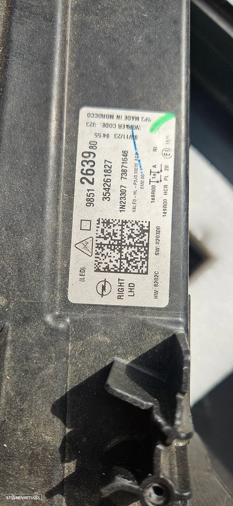 Farol direito opel corsa f full led 2022> - 6