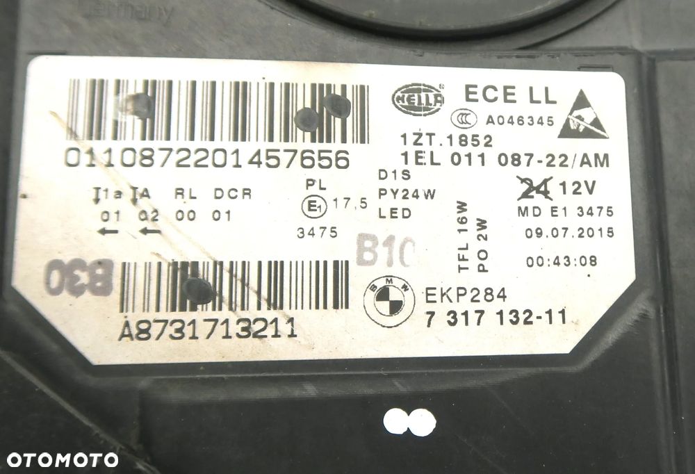 BMW 5 LCi F10 F11 2013 - reflektory Bi XENON L+R nieskrętne PARA ORYGINAŁ - 7