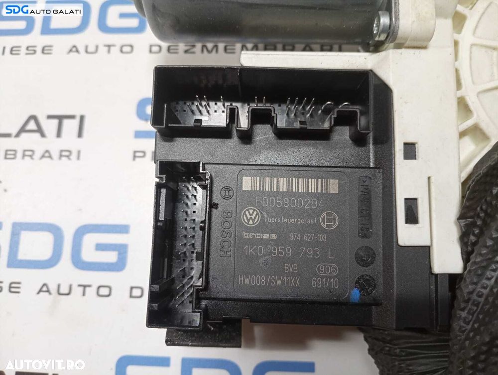 Motoras Macara Electrica pentru Geam Sticla Usa Portiera Stanga Fata Volkswagen Golf 5 2004 - 2008 Cod 1K0959793L 992729-105 [M4588] - 3