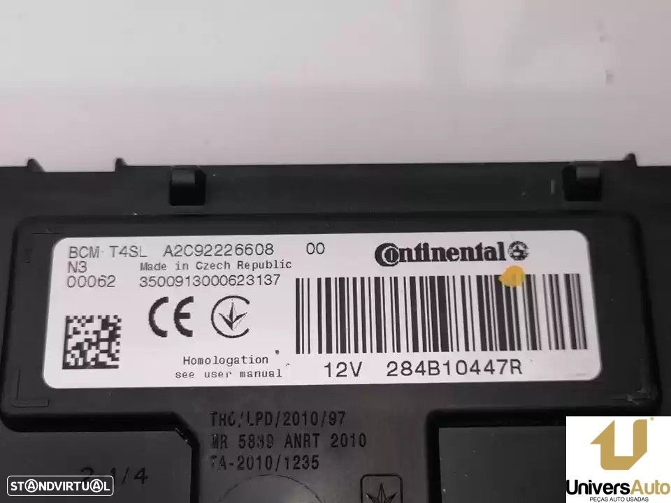 MODULO ELECTRONICO DACIA SANDERO II 2020 -A2C92226608 284B10447R - 1