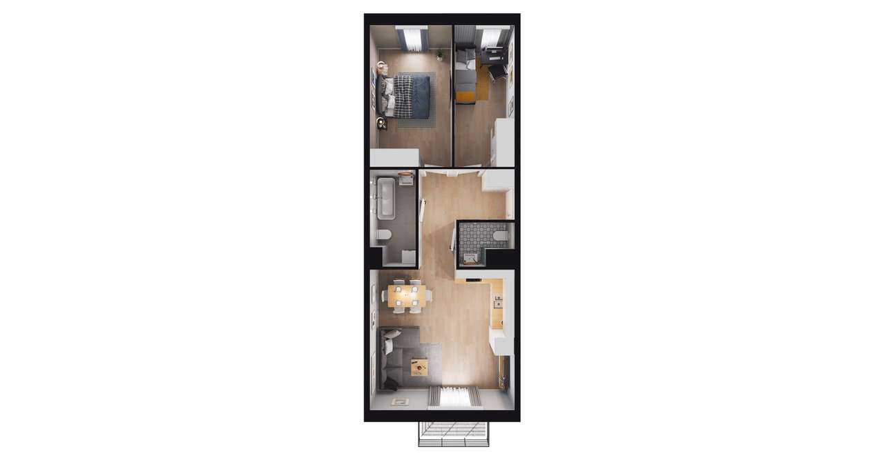 3-pokojowe mieszkanie 58m2 + balkon - Pełny obrazek: 3/14
