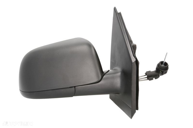 Oglinda usa exterioara VW Polo (9n), 10.2001-04.2005, partea Dreapta, ajustarea prin cablu; carcasa neagra; sticla convexa; geam cromat, Aftermarket - 1