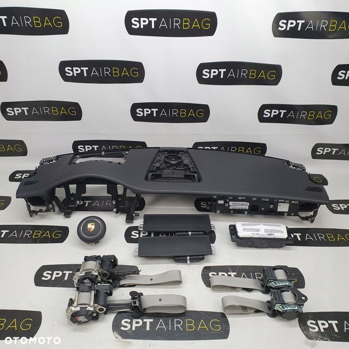 PORSCHE PANAMERA 971 DESKA ROZDZIELCZA KONSOLA KOKPIT PULPIT PODUSZKI AIRBAG AIR BAG PASY KIT SET - 1