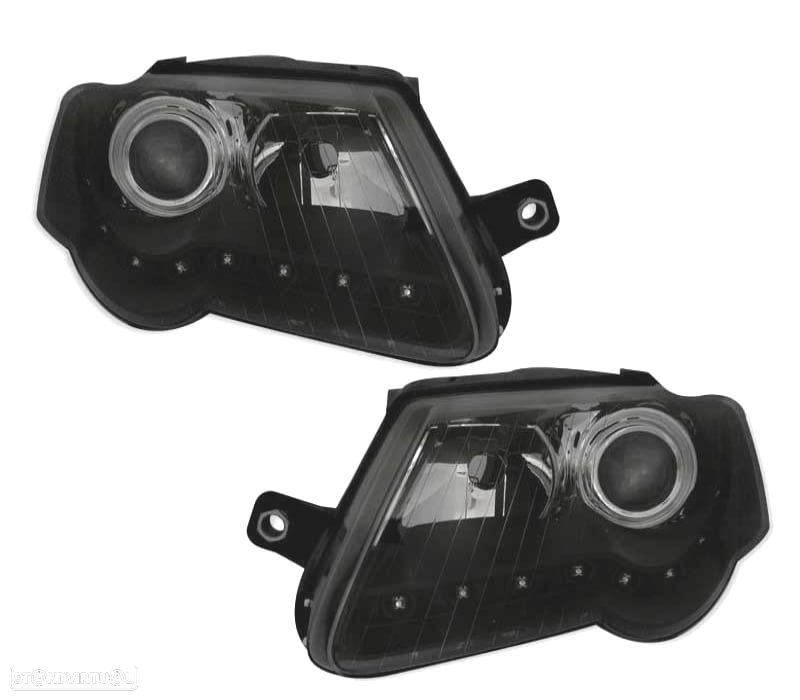 FARÓIS FRENTE LUZ DIURNA LED PARA VOLKSWAGEN VW PASSAT 3C,05-10 FUNDO CROMADO - 1