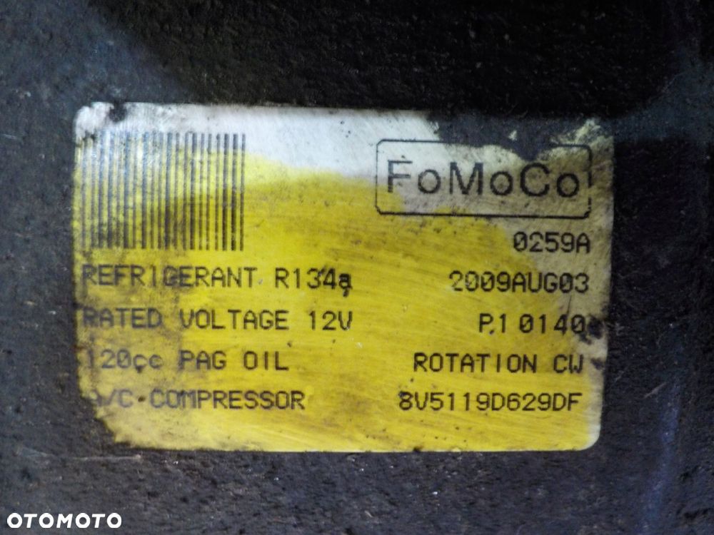 FORD FIESTA MK6 SPRĘŻARKA POMPA KLIMATYZACJI 8V51-19D629-DF - 4