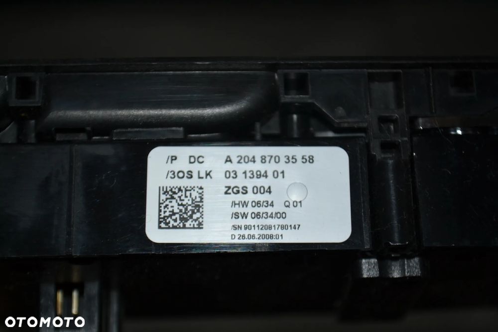 MERCEDES W204 PANEL STEROWANIA SZYB ELEKTRYCZNYCH LUSTEREK 2048703558 - 4