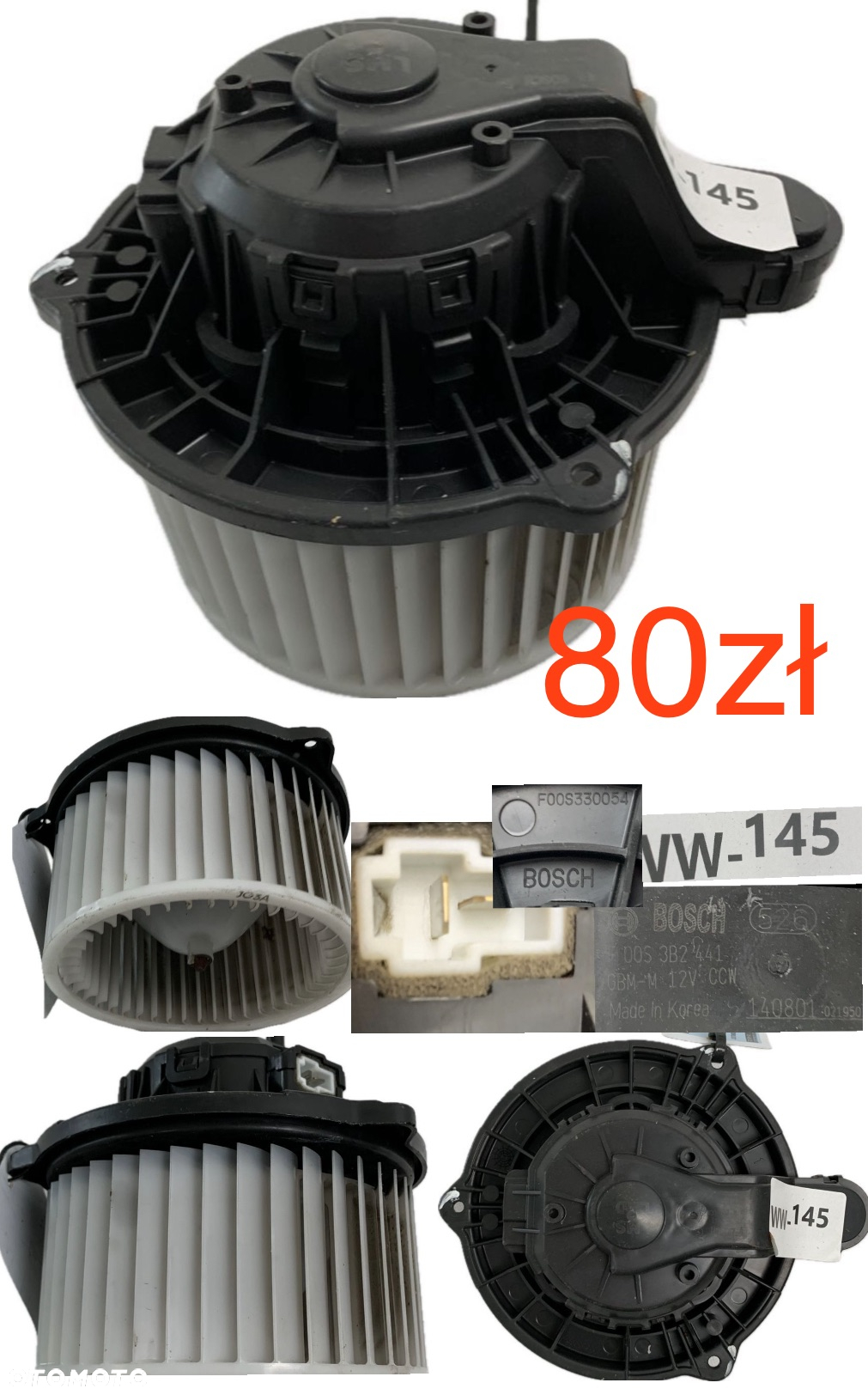 Wentylator dmuchawa nagrzewnicy Nissan Micra K14 2016-2022r Kia Picanto II 2011-2015r Hyundai i30 II 2011-2017r Nissan Leaf II NV BMW F20 F21 F30 F31 2011-2018r Renault Clio V Captur II Talisman Kadjar Megane IV 2015-2022r Opel Combo IV 2018r-> Peugeot 3008 Expert 2018r-> Citroen Jumpy II 2018r-> Toyota Proace 2018r->  Oryginał - 4