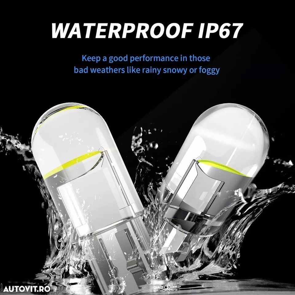 Becuri/bec LED W5W T10 168 194 192 12V alb white 6000k canbus - 1
