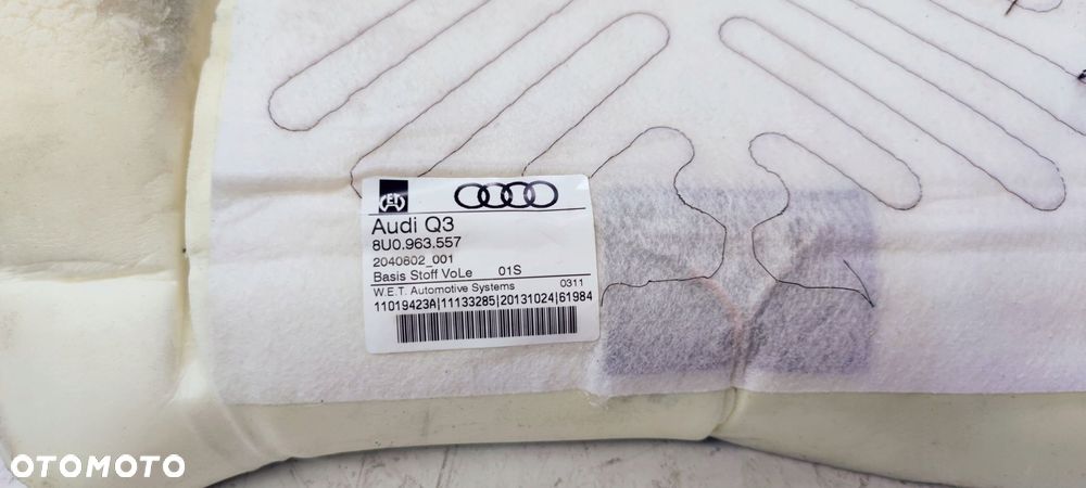 MATA GRZEWCZA FOTELA GÓRA AUDI Q3 8U0963557 - 2