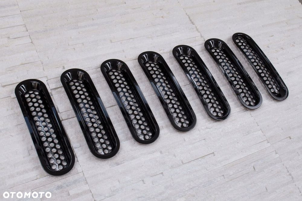 stylizacyjne wkładki grilla czarne abs jeep wrangler jk 2007-2018 - 8