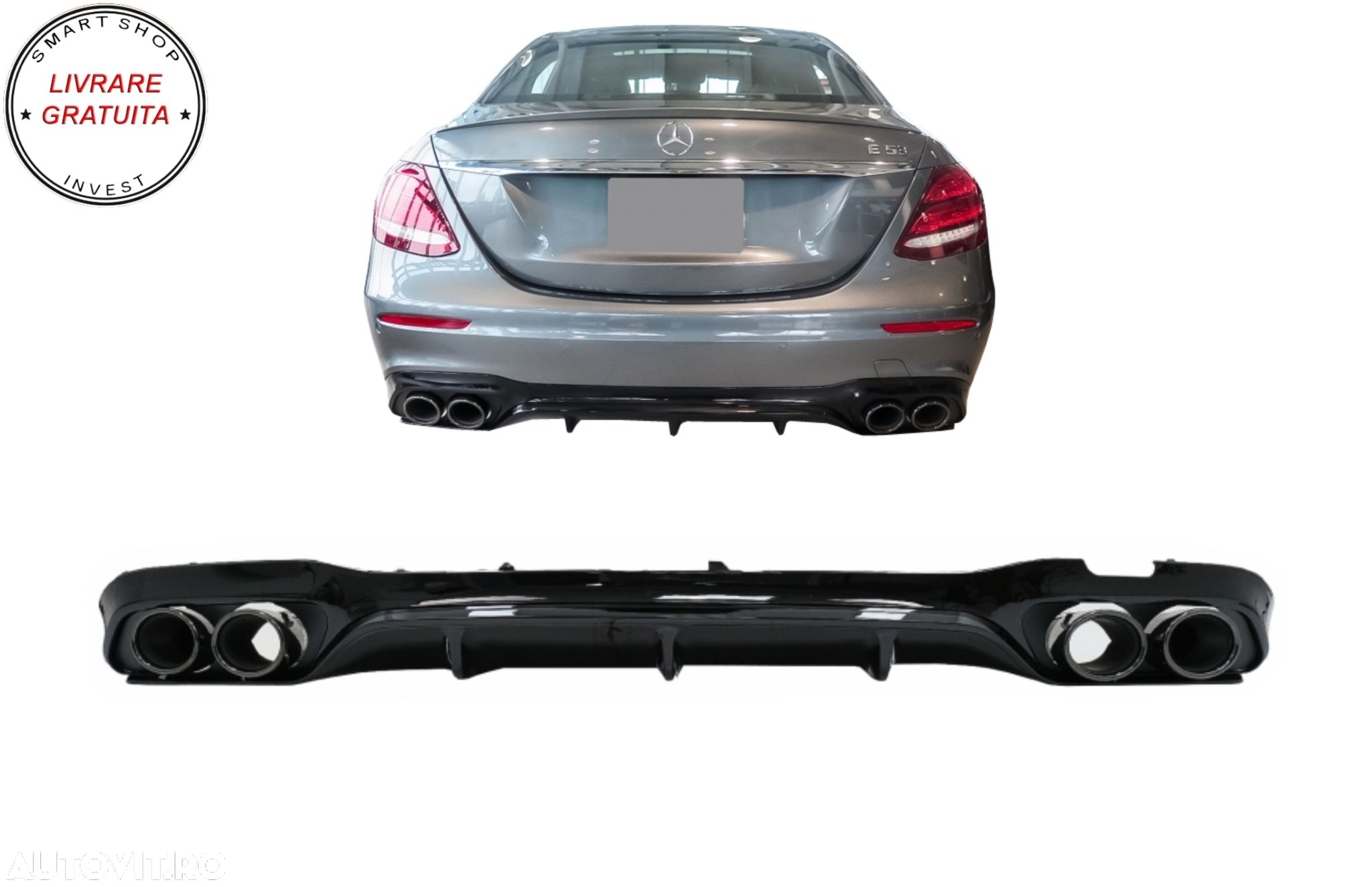 Difuzor Bara Spate cu Ornamente Toba Mercedes E-Class W213 (2016-2019) E53 Design - livrare gratuita - 15