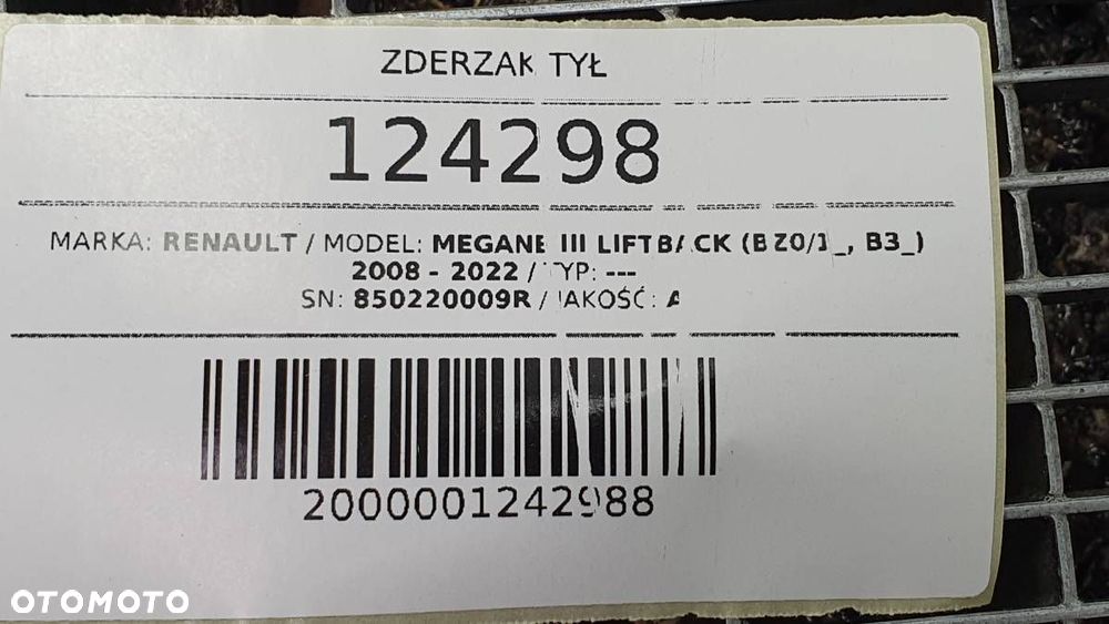 ZDERZAK TYŁ TYLNY RENAULT MEGANE III - 10