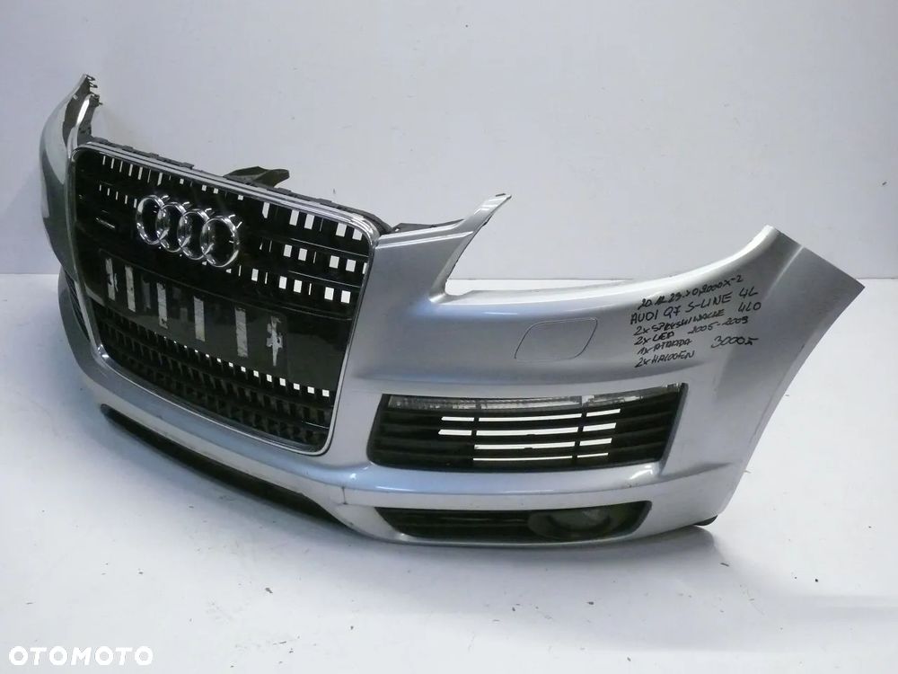 ZDERZAK PRZEDNI AUDI Q7 S-LINE 4L 4L0 2005 2009 GRILL XENON HALOGENY LED - 2