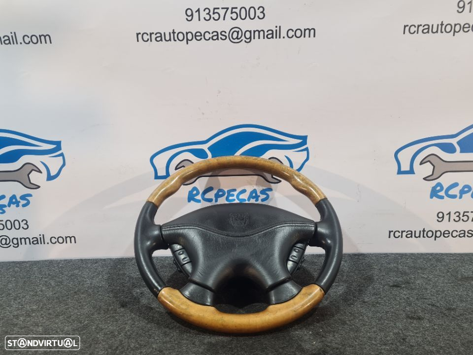 VOLANTE GUIADOR COMPLETO JAGUAR XKR X150 MADEIRA PELE COMANDOS MULTIFUNÇÕES AIRBAG XJ 308 - 2