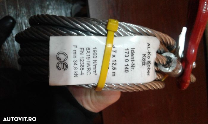 Cablu tractare ALKO 12 metri lungime, grosime 7 mm pt platforme - 2